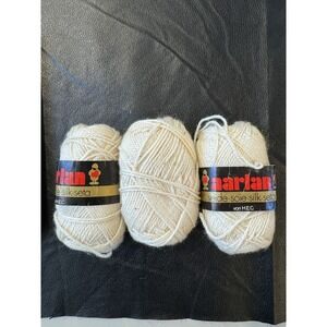 New Vintage Silk/Wool Yarn By Aarlan 3 Skeins. Cream